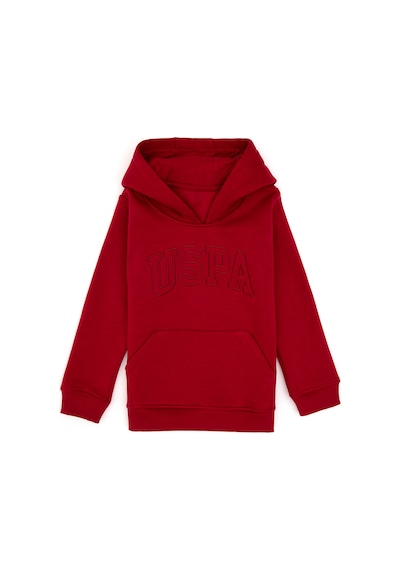 U.S. Polo Assn. Kız Çocuk Koyu Frambuaz Kapüşonlu Şardonlu Basic Sweatshirt 50314311-VR104