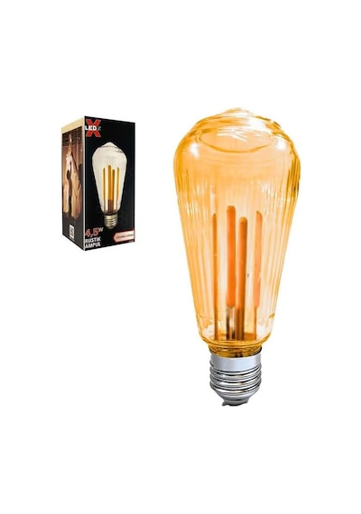 Ledx St-64 Kırılmaz Gövde 4,5 Watt Çizgili Rustik Ampul