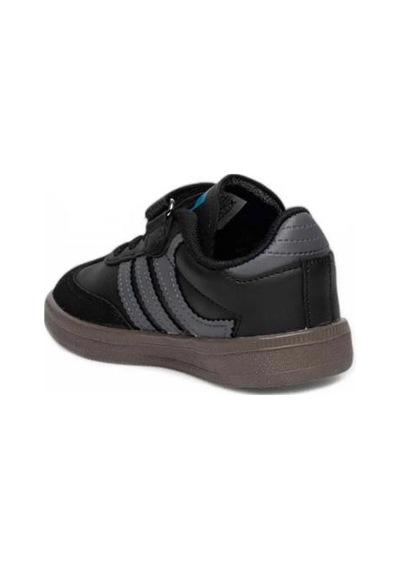 Çocuk Günlük Cırtlı Lastikli Sneaker Spor Ayakkabı Okul Ayakkabısı Siyah-füme