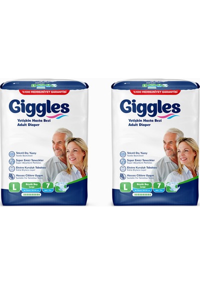Giggles Yetişkin Bel Bağlamalı Hasta Bezi Large 2 x 7'Li