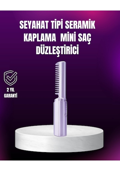 Kablosuz Usb Şarjlı Saç Düzleştirici Tarak - Seyahat Boy