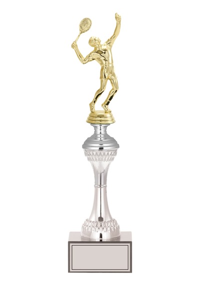 Odak Kupa - Figürlü Kupalar - Tenis Erkek Figürlü Kupalar Fg-030 B - 36 Cm Altın - Beyaz