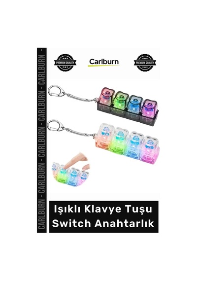Özel Üretim Mekanik Fidget Stres Oyuncağı Rgb Ledli Tıklama Işıklı Klavye Tuşu Switch Anahtarlık