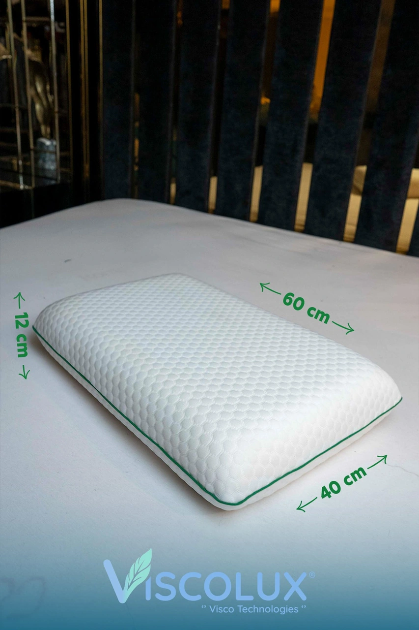 Oval Sabun Ortopedik Visco Yastık - Baş Önleyici Yüksek Yastık 60x40x15 Yeşil