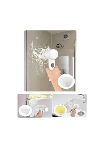Şarjlı Elektrikli Temizlik Fırçası Mutfak Banyo Lavabo Ve Küvet İçin Çok Amaçlı Döner Fırça Standart
