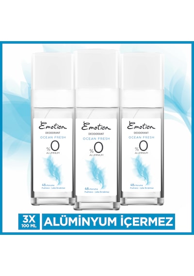 Emotion Ocean Fresh Pump Sprey Kadın Deodorant 3x100 Ml