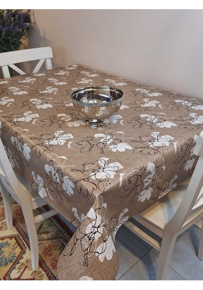 Elyaflı Pvc Masa Örtüsü Modern, Dayanıklı, Silinebilir Ve Şık Görünüm Fnt1270 Kahverengi