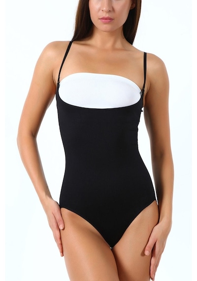 Form Time 9005 Ince Askılı Göğüs Altı Korseli Kadın Body Beyaz