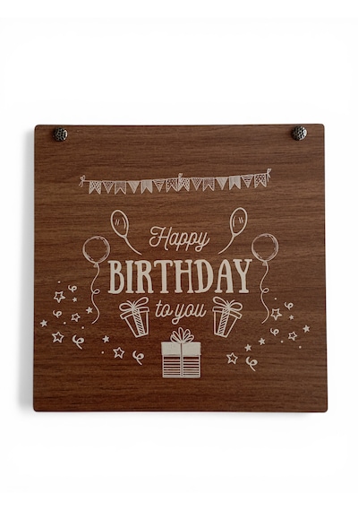 Happy Birthday Tasarımlı Ahşap Kutulu Hediyelik Çikolata
