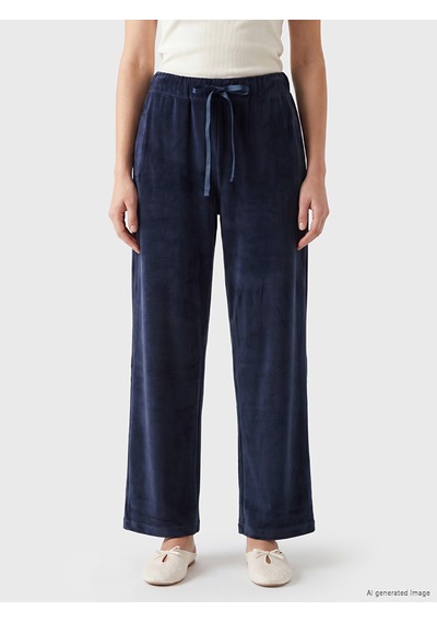 Lcw Dream Lacivert Beli Lastikli Kadife Kadın Pijama Alt