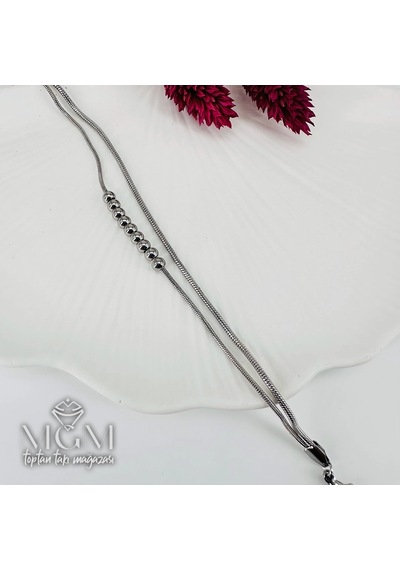Mepa Rodyum Çelik Bileklikler 17+5 Cm Uzatma Payı - Kbl0119 Najmaddin Altın