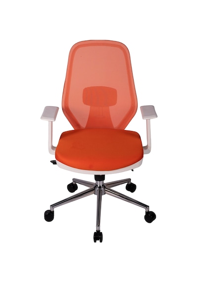 Ofisbazaar Dali Beyaz Fileli Çalışma Koltuğu Ergonomik Şef Ve Toplantı Koltuğu Turuncu Turuncu
