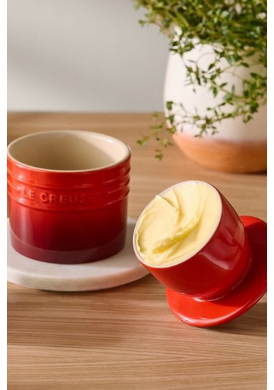 Le Creuset Seramik Lüks Tasarım Tereyağı Kabı Saklama Kapları Kırmızı