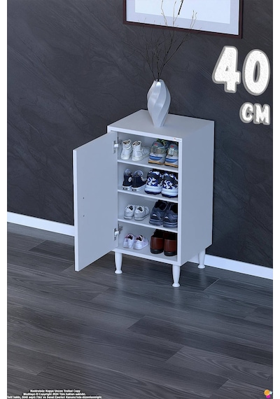 Bulut Ayakkabılık - Kapaklı 3 Raf 4 Bölmeli Dar Alanlar İçin Çok Amaçlı Dolap 40 Cm Beyaz Bulut Ayakkabılık - Kapaklı 3 Raf 4 Bölmeli Dar Alanlar İçin Çok Amaçlı Dolap 40 Cm Beyaz