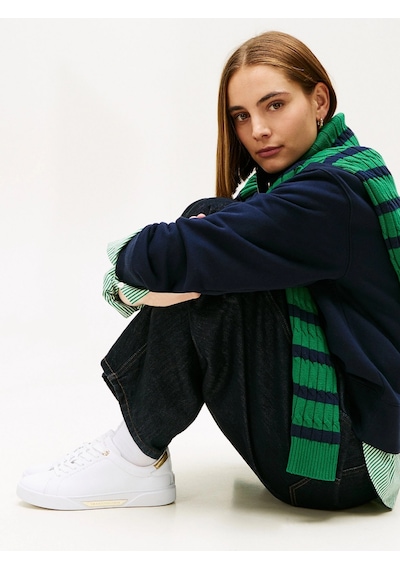 Tommy Hilfiger Klasik Şık Kort Stili Kadın Beyaz Sneaker Fw0fw09019ybs Beyaz
