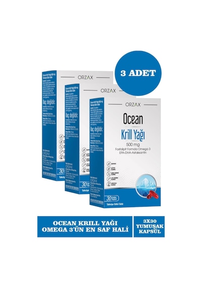 Krill Oil 500 Mg 30 Kapsül 3 Adet