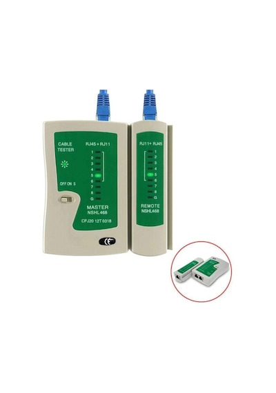 Network Tester Rj11 Rj45 LEDLİ Tester Cihazı Cat5 Cat6 Kontrol