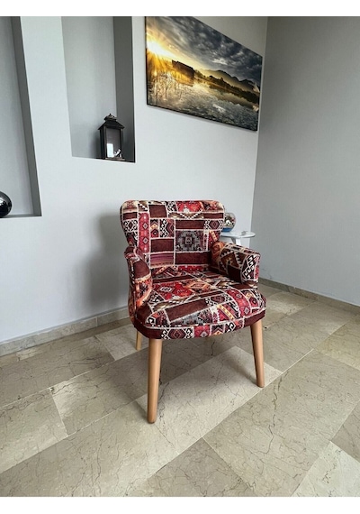 Azra Mobilya Çay Seti Koltuk Takımı - Cafe - Balkon - Bahçe - Ofis Mobilyası - Oturma Grubu Bordo