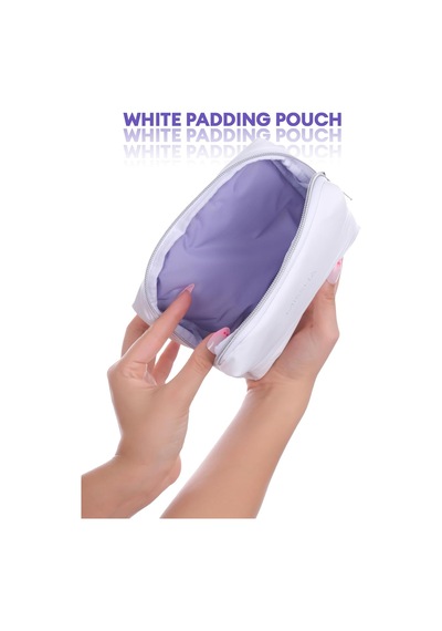 Orta Boy Dolgulu Beyaz Makyaj Çantası White Padding Pouch