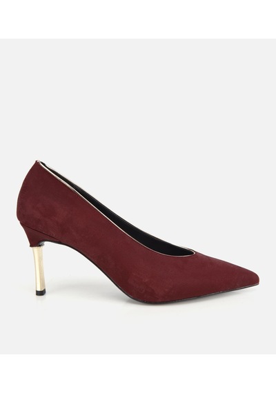 Hotiç Kadın Süet Bordo Gold Detaylı İnce Topuklu Stiletto 01ayh332690a780 01ayh332690a780