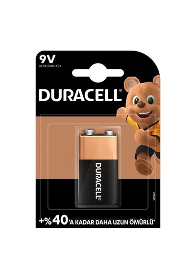 Duracell Alkalin 9 Volt Pil 6lr61/mn1604