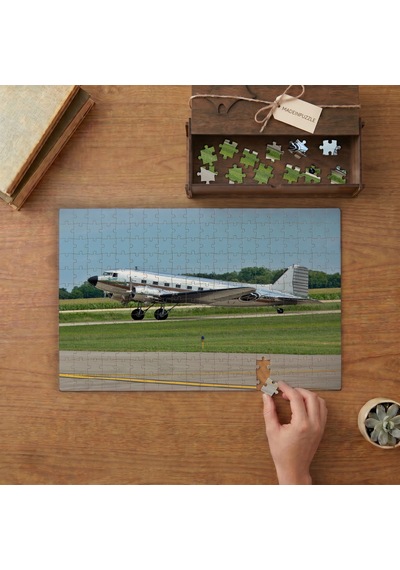 Pistte Yolcu Uçağı Tasarımı 240 Parça Ahşap Puzzle Ahşap Kutuda Mpy10099