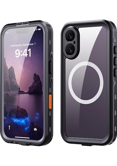 Apple Uyumlu iPhone 17 Kılıf 1-1 Su Geçirmez Kılıf - Siyah