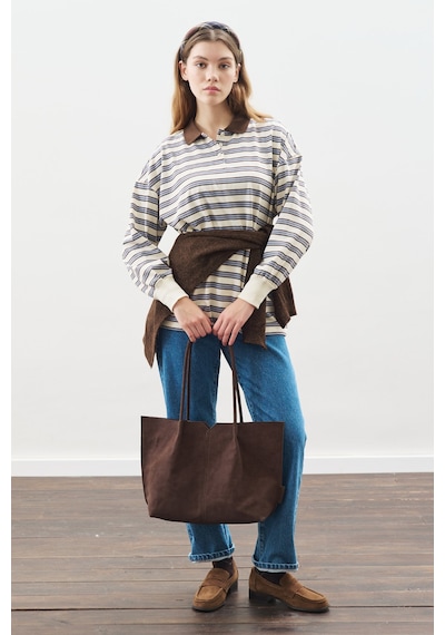Manuka Polo Yaka Oversıze Tshırt Mavi Mavi