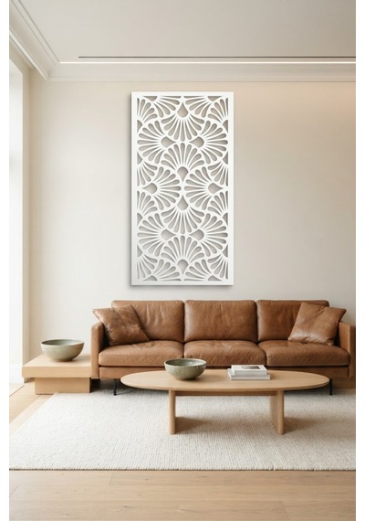 Dekoratif Panel Metal Duvar Tablosu - Duvar Sanatı - Duvar Dekoru - Beyaz