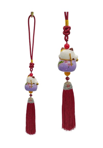 Feng Shui Maneki Neko Şans Kedisi Mor No.1