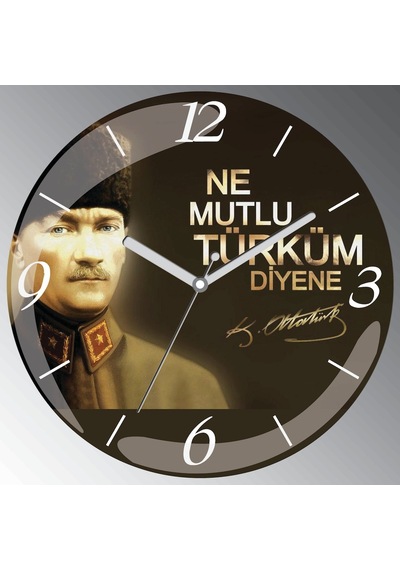Atatürk Ne Mutlu Türküm Diyene Sessiz Duvar Saati Çok Renkli Atatürk Ne Mutlu Türküm Diyene Sessiz Duvar Saati Çok Renkli