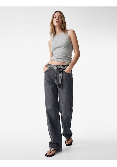 Koton Slim Fit Kolsuz Kayık Yaka Atlet Kar Melanj 6sal30118ık Gri Melanj