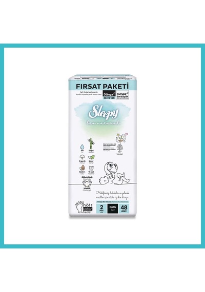 Bezos Bio Natural Bebek Bezi Fırsat Paketi 2 Beden 3-6 Kg 48 Adet Dfnbez Standart