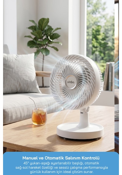 Sinbo Sf-7703 Kompakt Mini Masaüstü Fan Sessiz Vantilatör