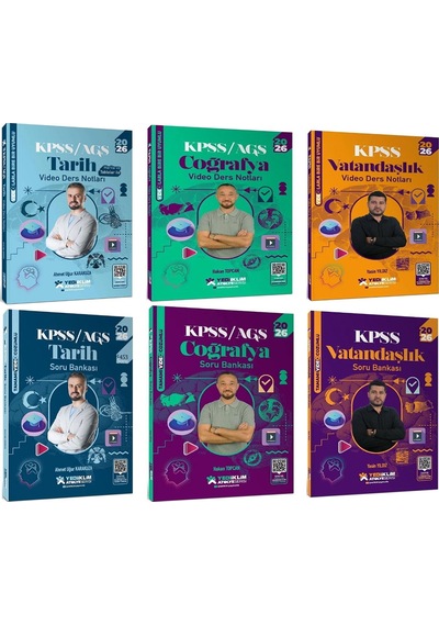 Yediiklim 2026 Kpss Tarih Coğrafya Ve Vatandaşlık Video Ders Notları Ve Soru Bankası Seti 6 Kitap