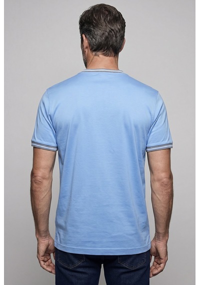 Bisse Mavi Studio Bi Si Klet Yaka Şeri Tli T-shirt Bsts26y26300 C35