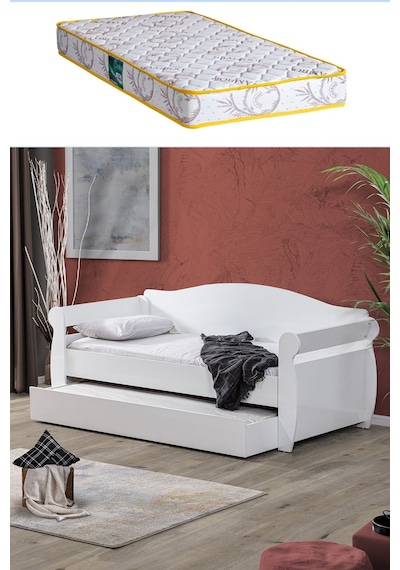 Karyola, Taht Beyaz Yavrulu Yatak + 1 Adet Comfort Yatak