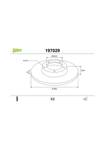 Kia Rio Arka Fren Diski 2005-2012 Valeo 197029 2adettir