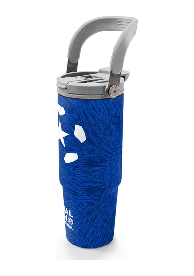 Coral High Lacivert Saks Futbol Desenli Pipetli Ve Direkt İçim Çelik Termos 900 Ml 38721 Saks Mavi