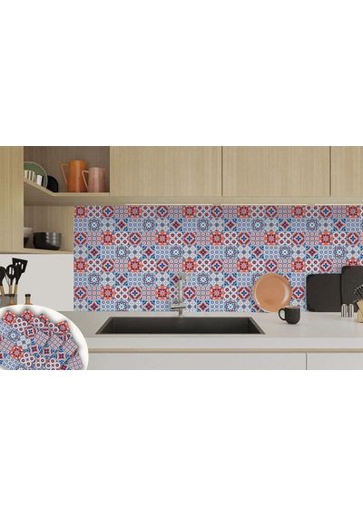 Tink Kendinden Yapışkanlı Kontrast 4'lü Karo Desenli Pvc Karo 30x30 Cm