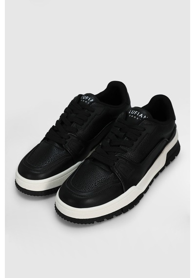 Lufian Albert Erkek Deri Sneaker Ayakkabı Siyah Siyah