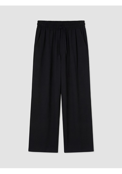 Lcw Everyday Siyah Beli Lastikli Geniş Paça Kadın Pantolon