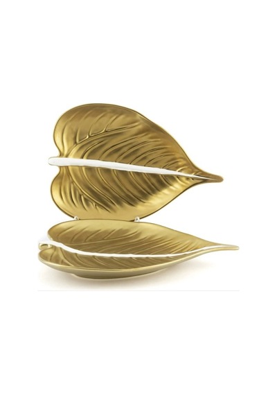Mikasa Moor Gold Yaprak 2li Servis Tabağı 26x18cm