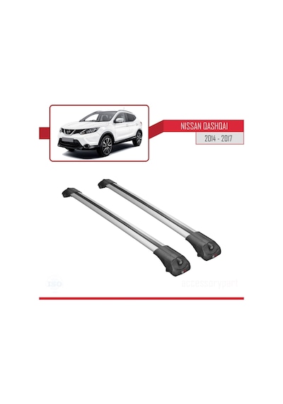 Nissan Qashqai 2014-2017 Arası İle Uyumlu Ace-1 Ara Atkı Tavan Barı Gri