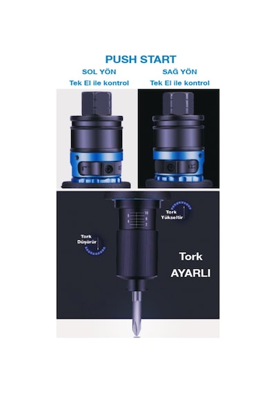 6mm. 1700 Rpm Shut-off Düz Havalı Tornavida