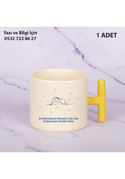 Küçük Prens Baskılı T Kupa Bardak Renkli Sarı
