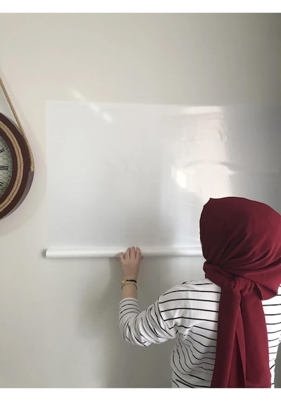 Tr 1 Şeffaf 1 Beyaz 60x100 Beyaz Tahta Statik Akıllı Kağıt Tahta Duvara,cama,tahtaya Uygulanır Şeffaf+beyaz Genel