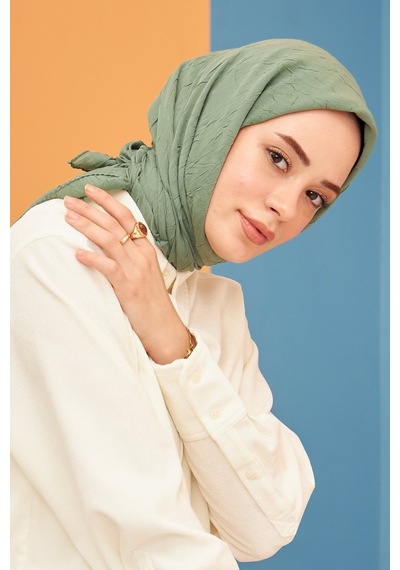 Bambu Kraş Eşarp Tesettür Giyim, Hafif, Rahat, Şık, Yüksek Kalite, Hijab, Scarf, Shawl Yeşil