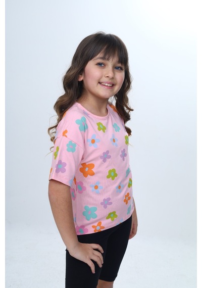 Toontoy Kids Toontoy Kız Çocuk Bisiklet Yaka Kısa Kollu Baskılı Tişört 24980 Pembe Toontoy Kids Toontoy Kız Çocuk Bisiklet Yaka Kısa Kollu Baskılı Tişört 24980 Pembe