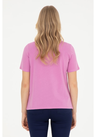 U.S. Polo Assn. Kadın Menekşe Bisiklet Yaka Tişört 50282899-VR037